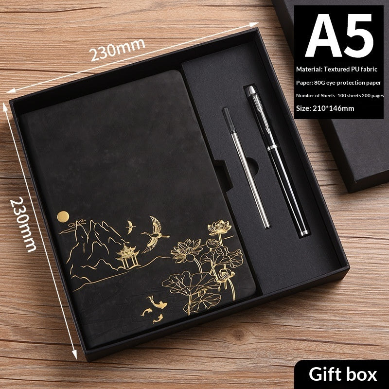 Vintage A5 notebook gift box set – Pick N Drop business gift USA Europe