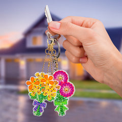 5d Diamond Painting Keychain Acrylic Double Sided Point Drill
