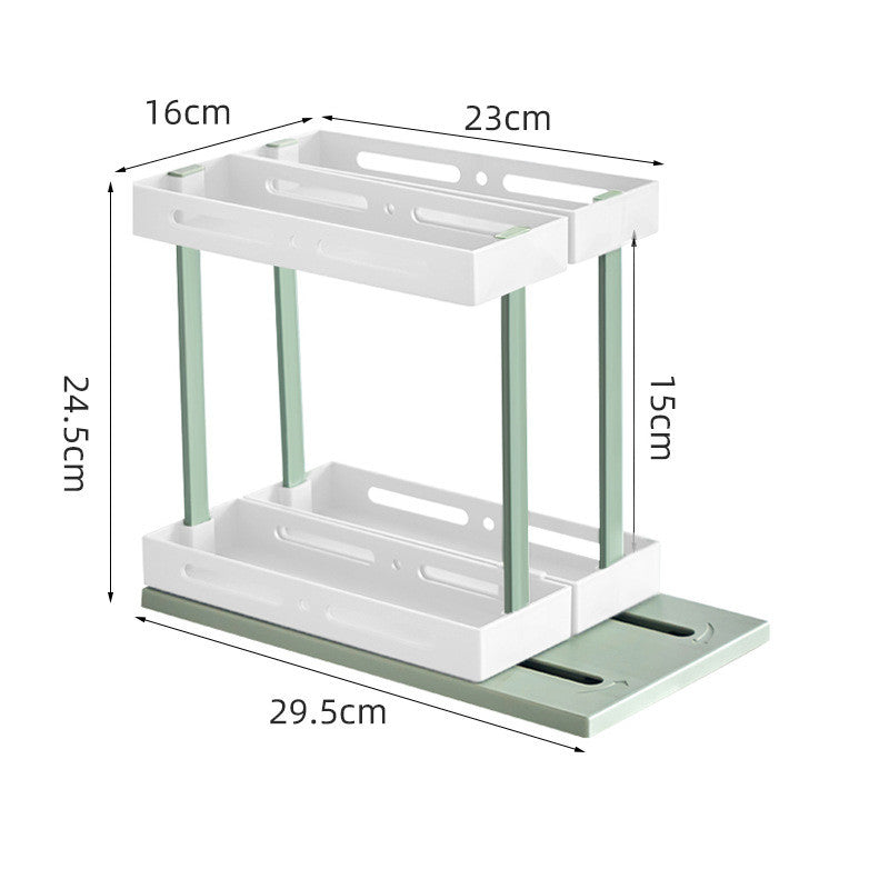 Under sink pull-out spice rack organizer – durable plastic construction