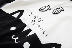 Japanese Mori female cartoon cat print hooded sweater long sleeve hoodie jacket women