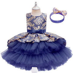European And American New Girls' Sleeveless Mesh Puffy Dress