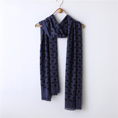 Solid Color Neutral Loose Beard Polyester-cotton Pony Print Loose Beard Tassel Men's Scarf