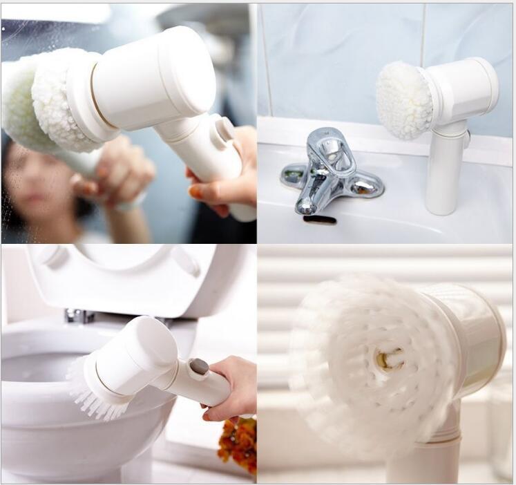 Electric cleaning brush 5-in-1 handheld – kitchen sink tile scrubbing use