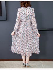Spring New Female Chiffon Long-sleeved Dress