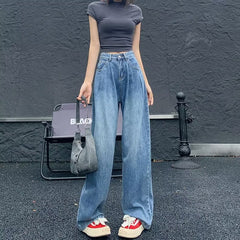 Plus Size High Waist Straight Jeans For Women