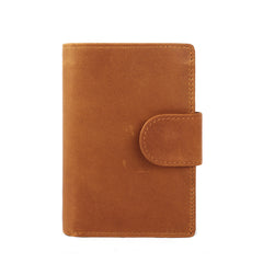Crazy horse leather wallet for men – brown anti-theft card protection detail
