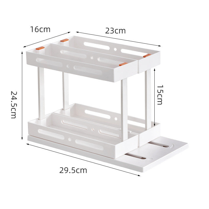 Under sink pull-out spice rack organizer – bathroom vanity cabinet