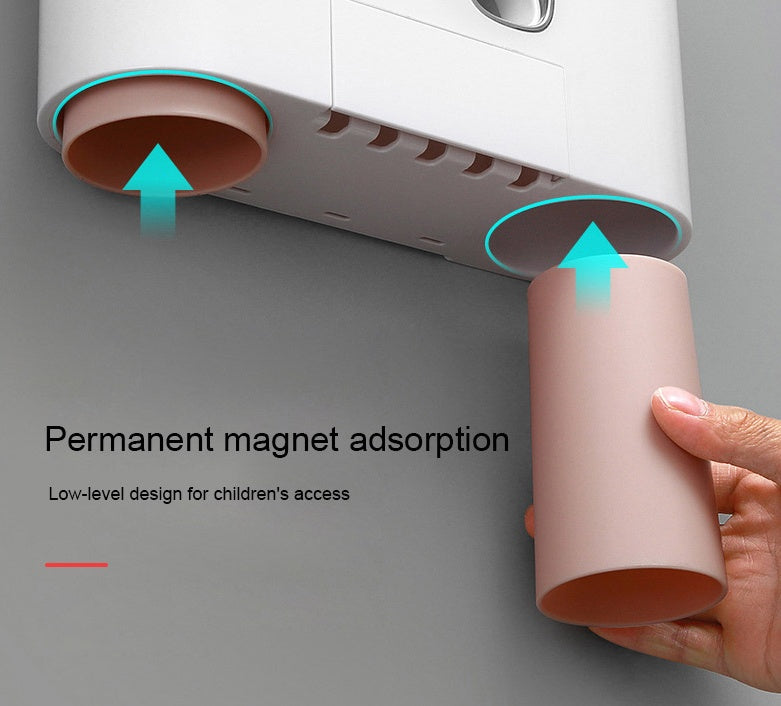 Toothbrush holder set wall mounted family – inverted cup water drain design