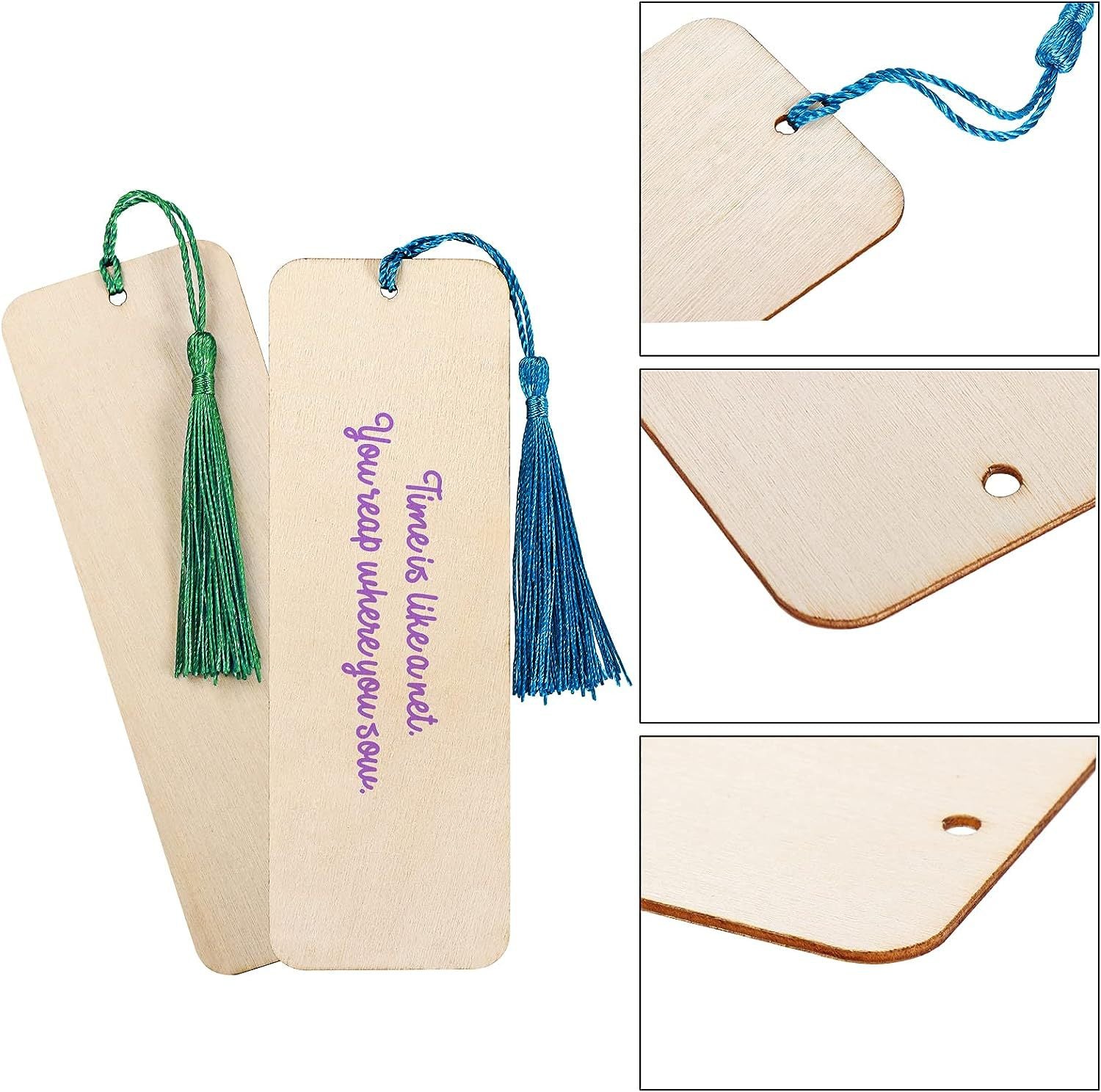 Wooden blank bookmarks set – Pick N Drop craft gift USA Europe