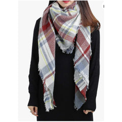 59 X 59in Women Scarf Plaid Tassel Soft Warm Blanket Scarves Womens Shawl Wraps
