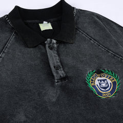 Embroidered Badge Polo Short Sleeve T-Shirt Men
