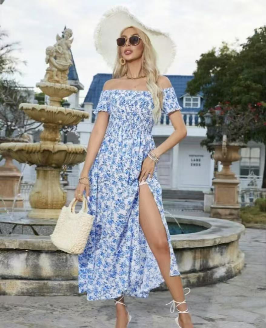 Bohemian Off-shoulder Small Floral Dress