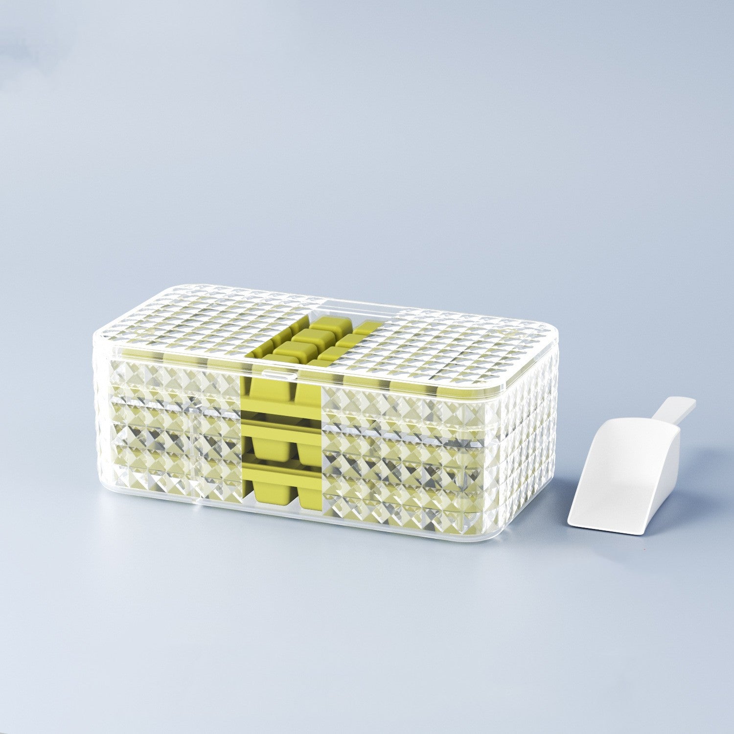 Silicone ice cube tray with lid – food grade non-toxic PP material