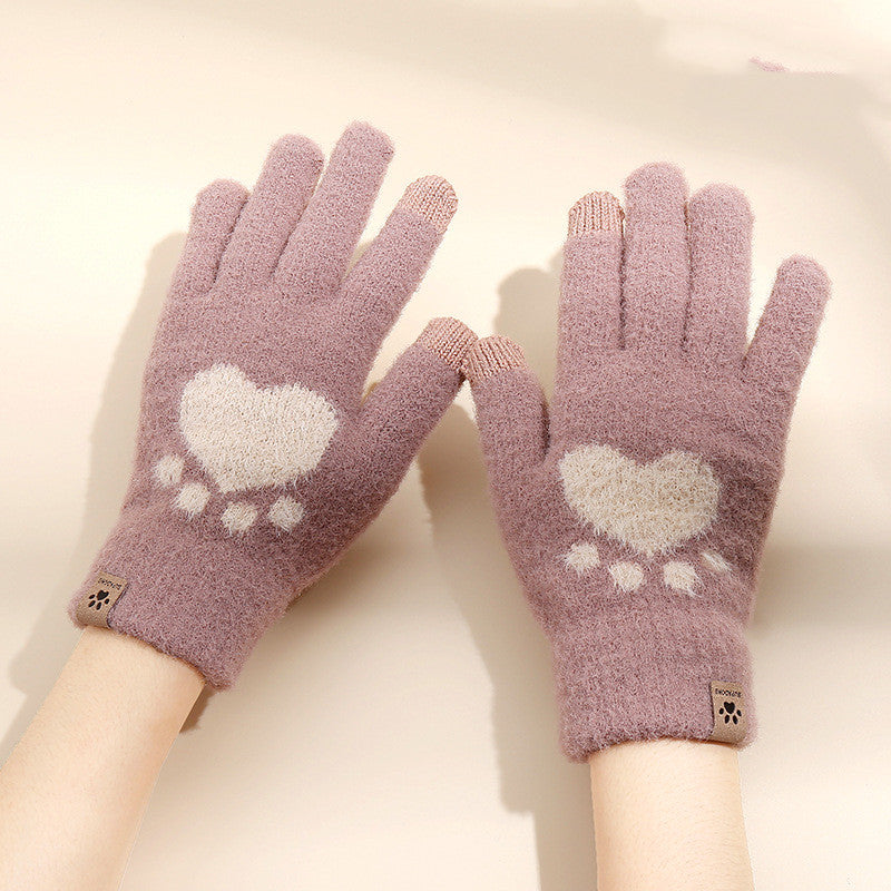 Touch Screen Cat Claw Warm Gloves