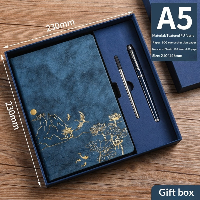 Vintage A5 notebook gift box set – Pick N Drop business gift USA Europe