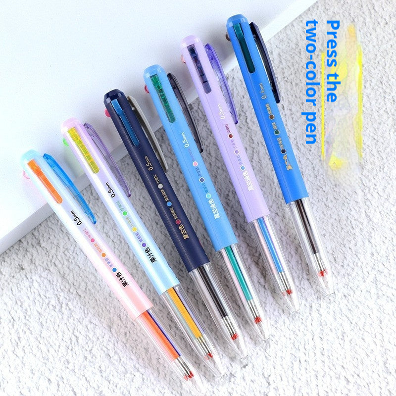 Three color press gel pen – color coded note-taking student use