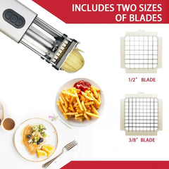 Electric french fry cutter machine – 1/2 inch 3/8 inch blade sizes detail