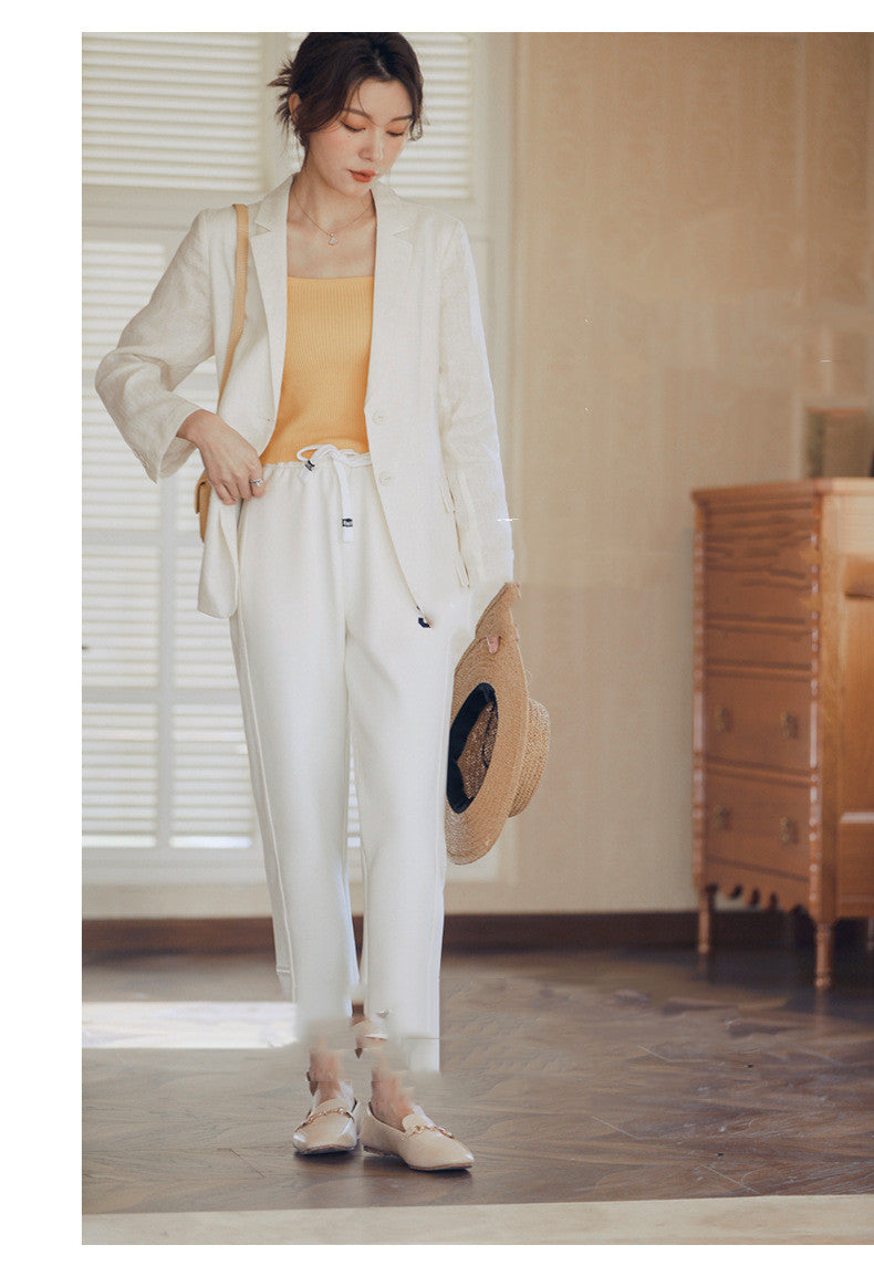 Women's High Waist Elastic Loose Leggings Casual Pants