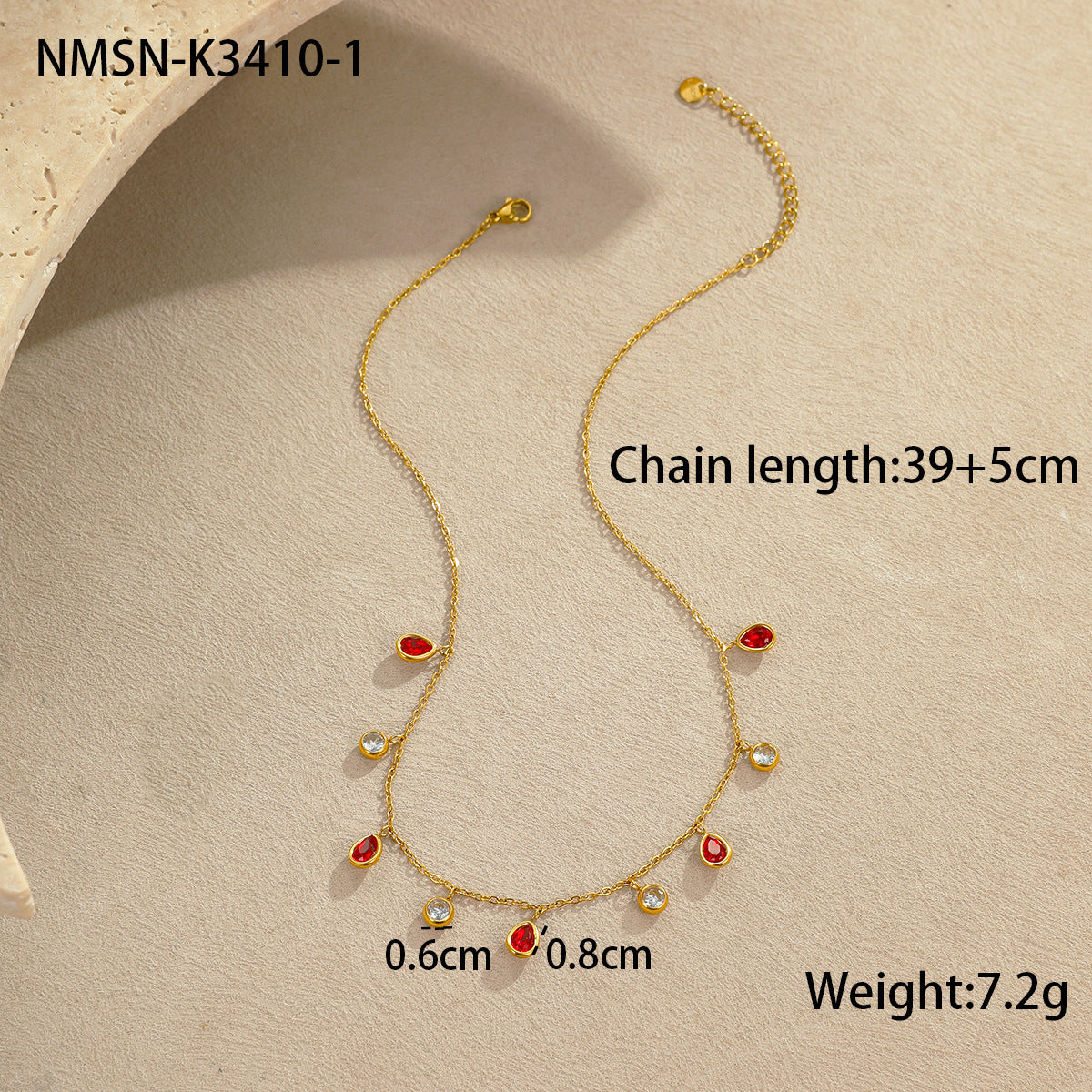 Multicolor Zircon Tassel Pendant Necklace