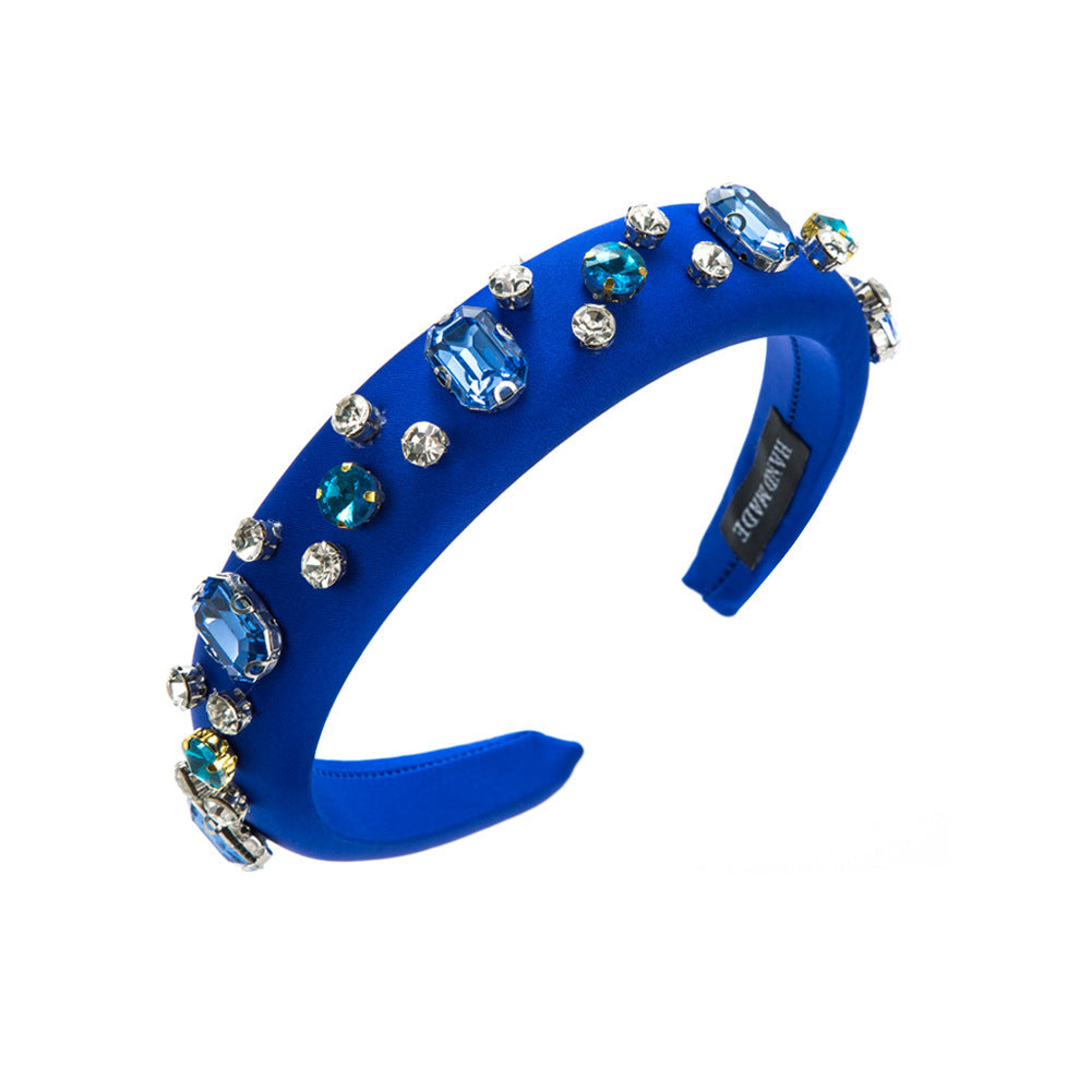 Wide-brimmed Diamond Sponge Simple Face Washing Hair Band