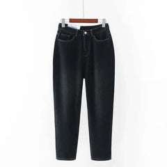 Thin straight leg jeans women trousers old pants