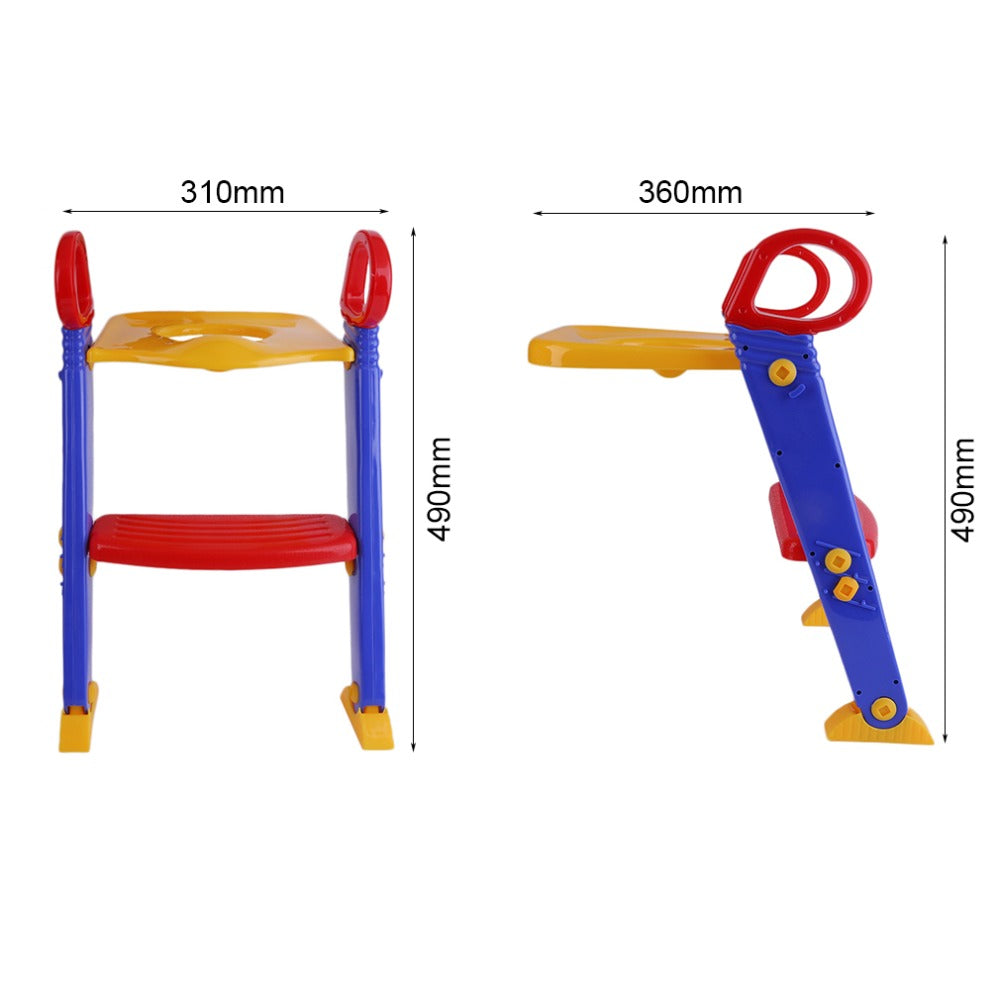 Baby potty training toilet seat ladder – adjustable ladder double handrail