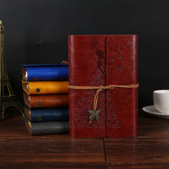 Retro kraft paper notepad – A6 loose leaf portable journal front view