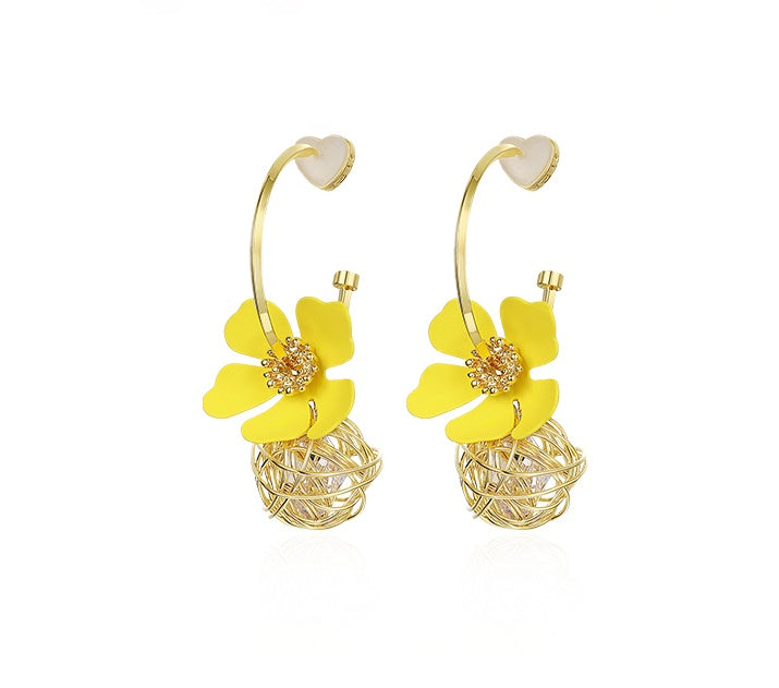 Flower earrings fairy petal earrings