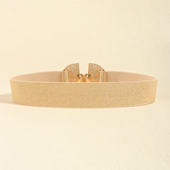 Fashion Stretch Women Glittering With Pearls Elastic Belt Decorative Skirt Belt Simple Premium Waist Cover