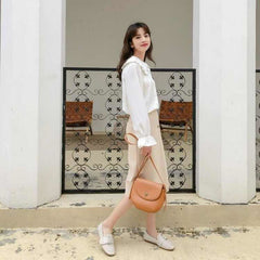 Doll Collar Foreign Style Base White Shirt