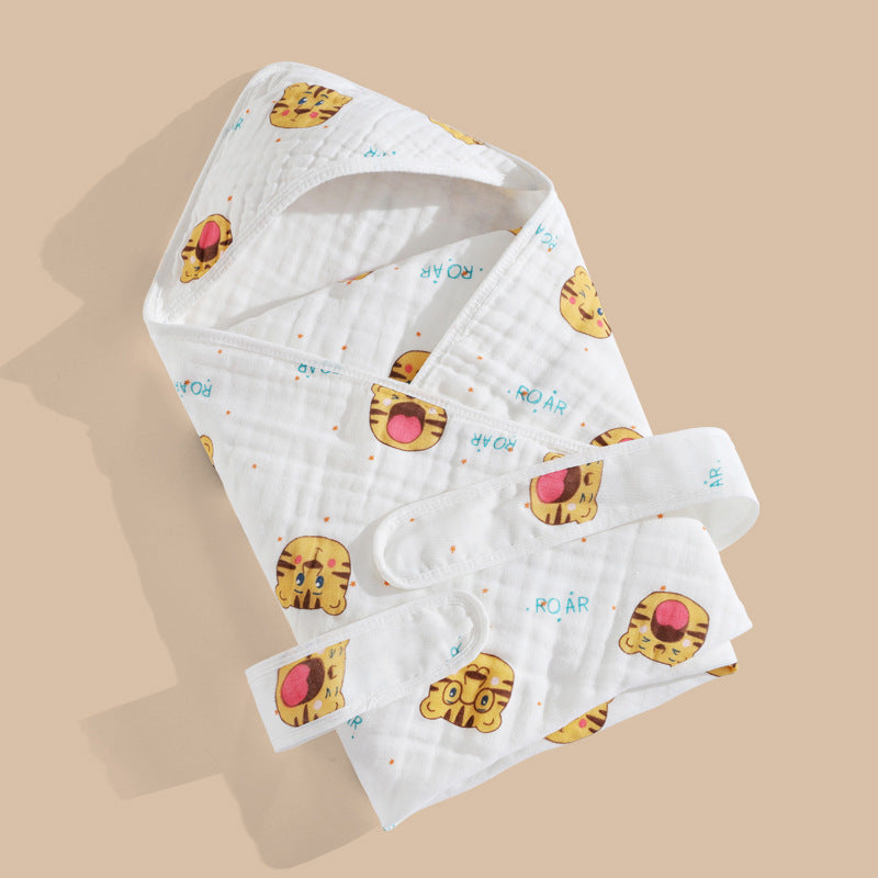 Pure Cotton Gauze Spring Newborn Cotton Hooded Bath Towel Baby Blanket