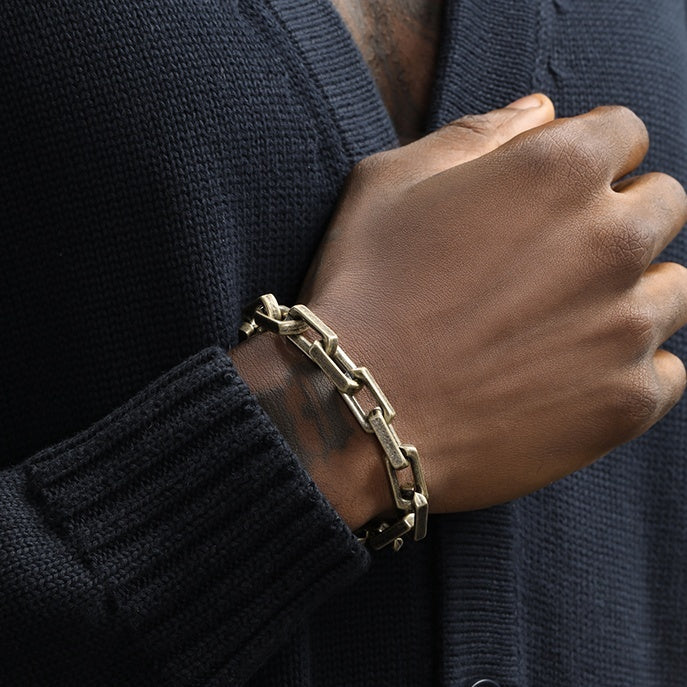 European And American Hip-hop Street Thick Antique Bronze Titanium Steel Bracelet