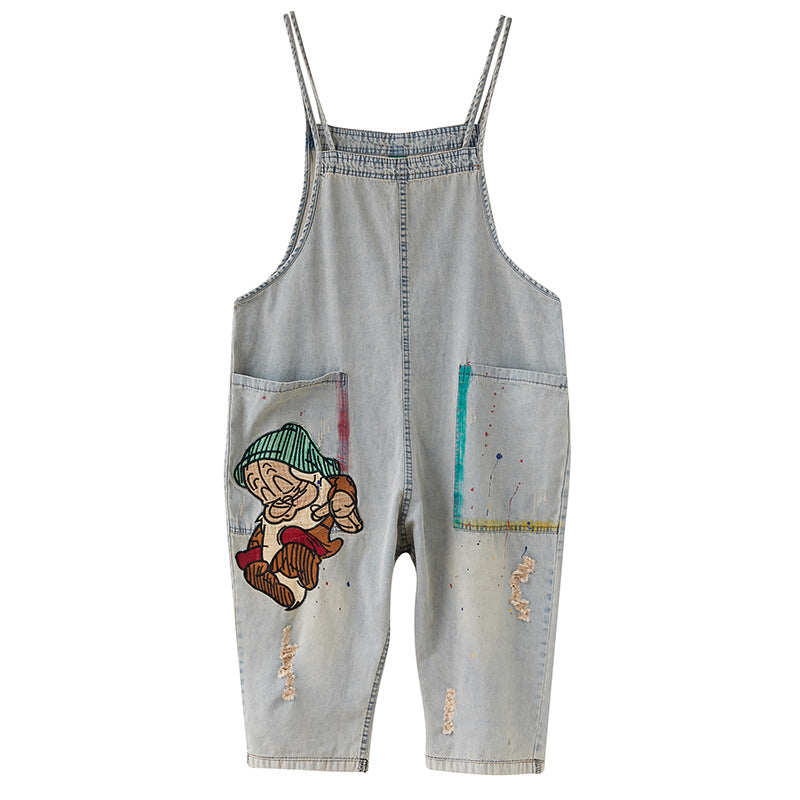 Women's Loose New Embroidered Cartoon One Piece Harem Pants