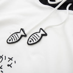 Japanese Mori female cartoon cat print hooded sweater long sleeve hoodie jacket women