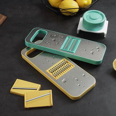 Multifunctional kitchen grater set – blue 6 blades configuration detail