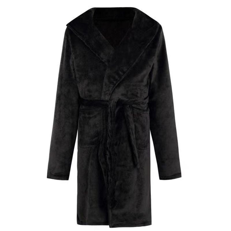 Nylon hooded bathrobe for men and women – double-sided velvet lining detail