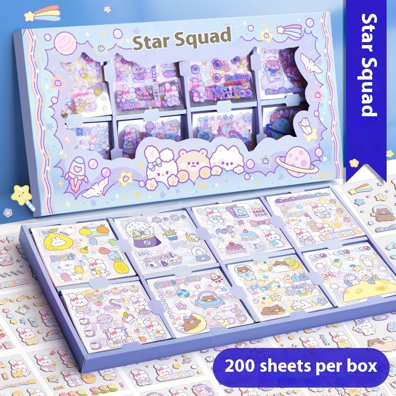 Waterproof cartoon stickers pack 200 pcs – interstellar team Nini themes