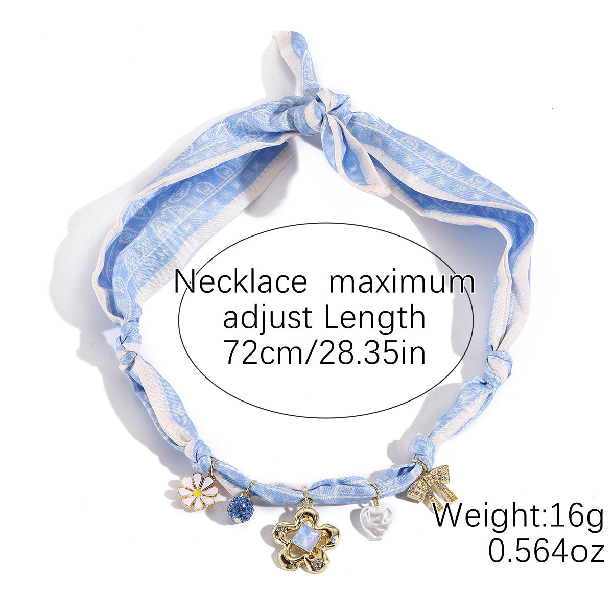 Summer Pendant Pearl All-match Silk Scarf Necklace For Women