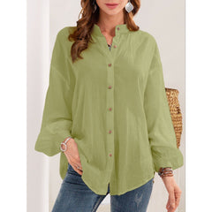 Large Size Long-sleeved Cotton And Linen White Shirt Student Retro Women's Clothing