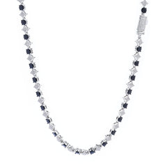 European And American New 6mm Cross Star Zircon Tennis Chain Hip Hop Rhombus Men's Necklace