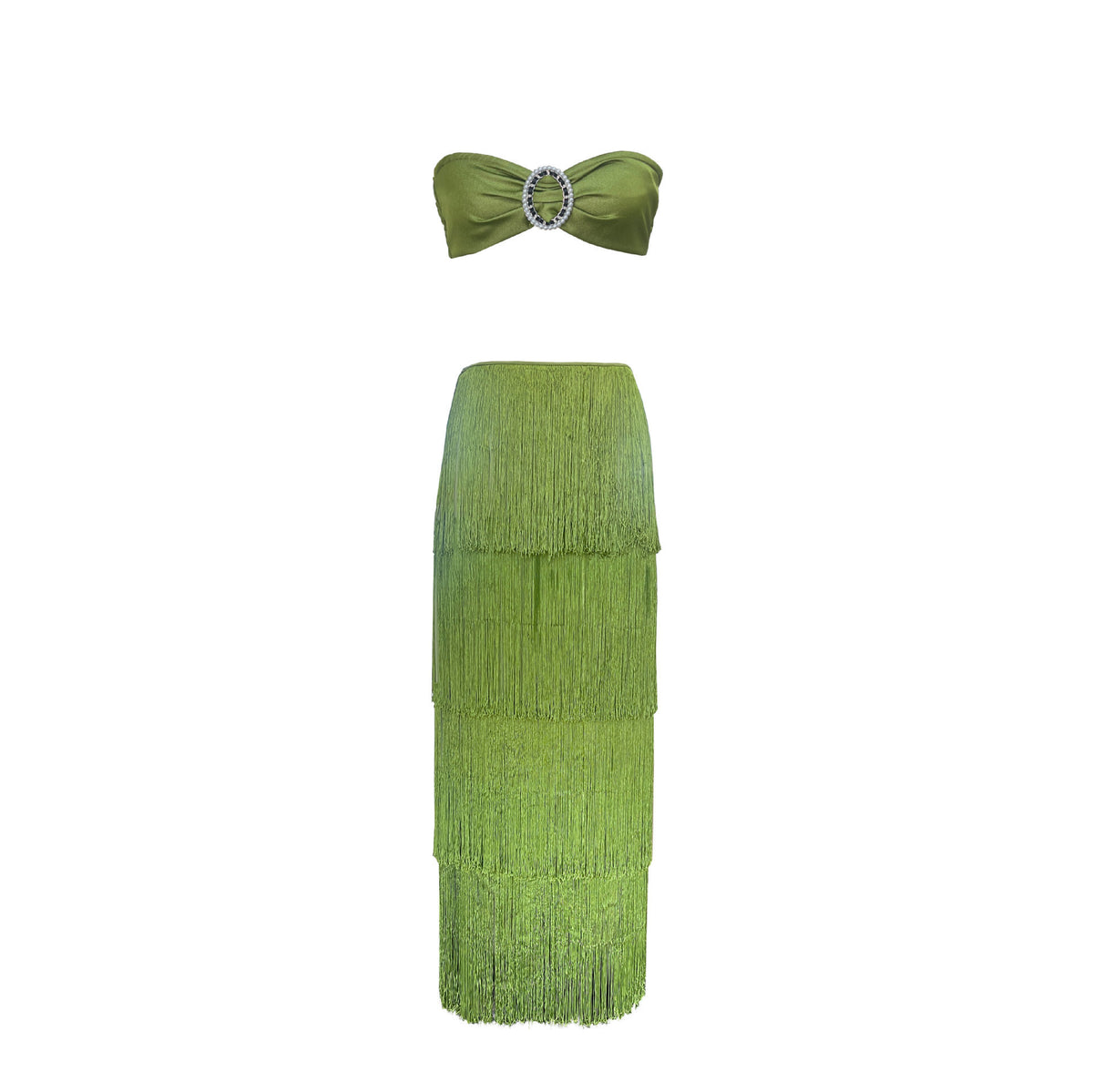 Tube Top Tassel Dress Two-piece Set