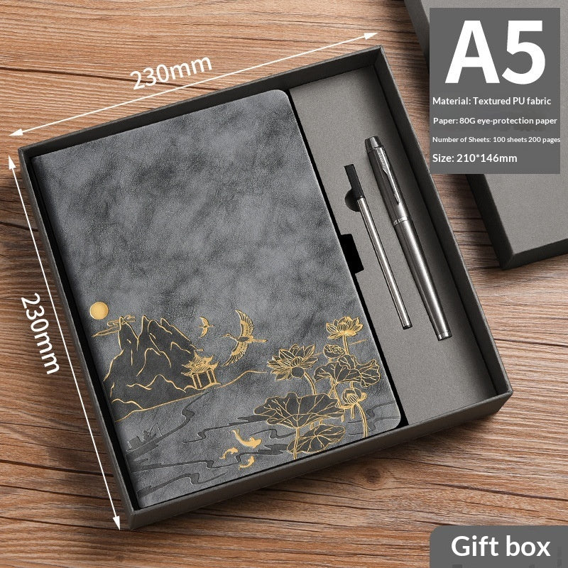 Vintage A5 notebook gift box set – Pick N Drop business gift USA Europe
