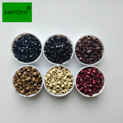 Hair Extension  Aluminium Micro Links Rings Beads Links With Screws Thread