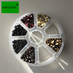 Hair Extension  Aluminium Micro Links Rings Beads Links With Screws Thread