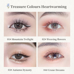 4-Color Eyeshadow Palette With Matte And Pearlescent Effects, Waterproof And Long-Lasting, Blends Naturally