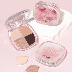 4-Color Eyeshadow Palette With Matte And Pearlescent Effects, Waterproof And Long-Lasting, Blends Naturally