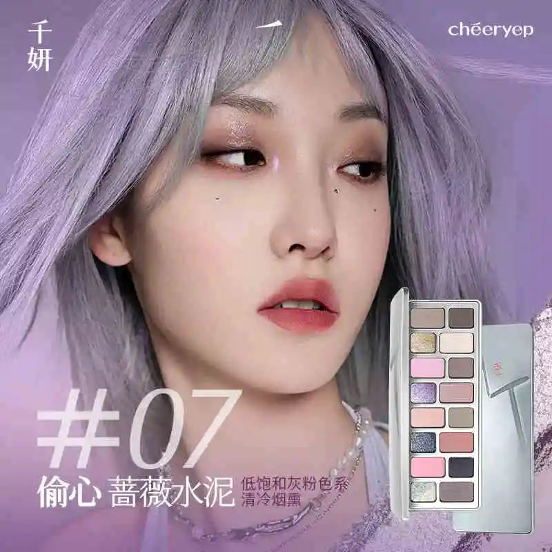 Cheeryep 16 Color Eyeshadow Palette Shimmer Matte Waterproof Long Lasting Vegan Cruelty Free Y2K Festival Travel Makeup