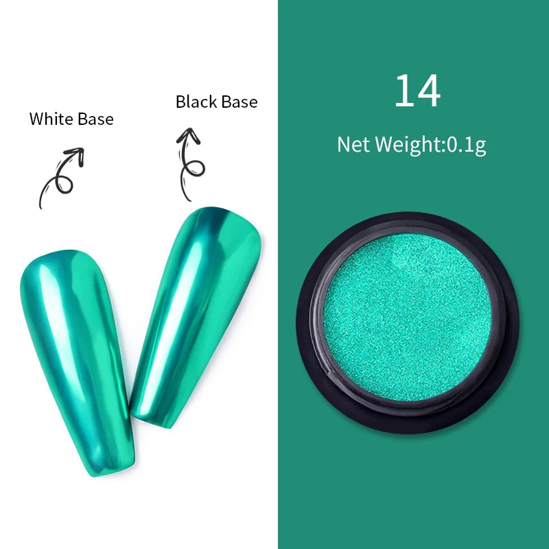 Metal Nail Glitter Powder Rub Gel Polish Dust Shiny Gold Silver Fine Flakes Pigment DIY Accessories Decor