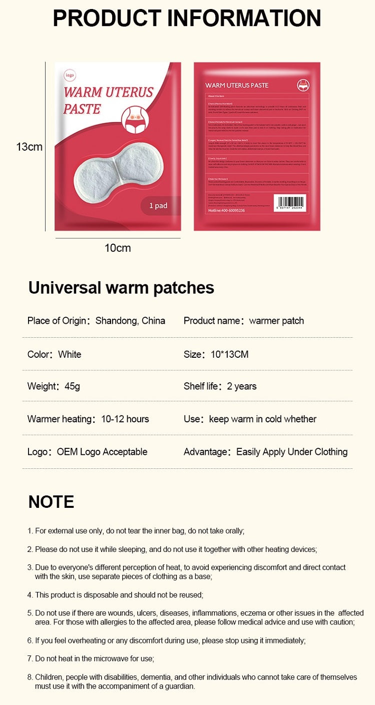 Adhesive Heat Patch Warmer Menstrual Hot Patches 10 - 12 Hour Self-heating Body Warm Patch
