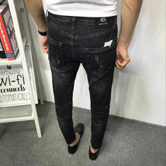 Men's Fashion Jeans Mens Jeans Slim Fit Skinny Jeans Korean Strentch Black Old Social Clothes For Teenagers Pencil Pants